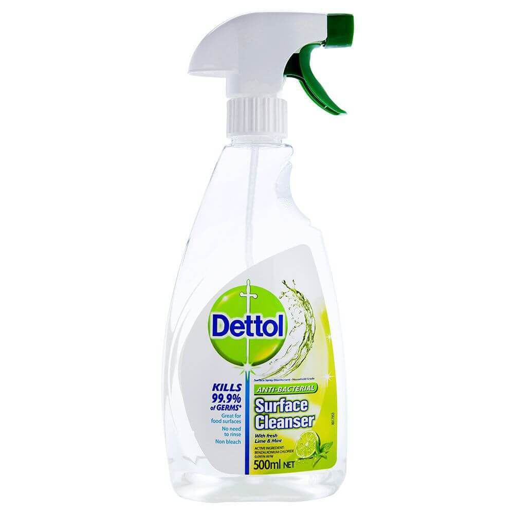 Dettol Antibacterial Surface Cleanser Trigger Spray Lime Mint   Product Main Shot 1 Updated 